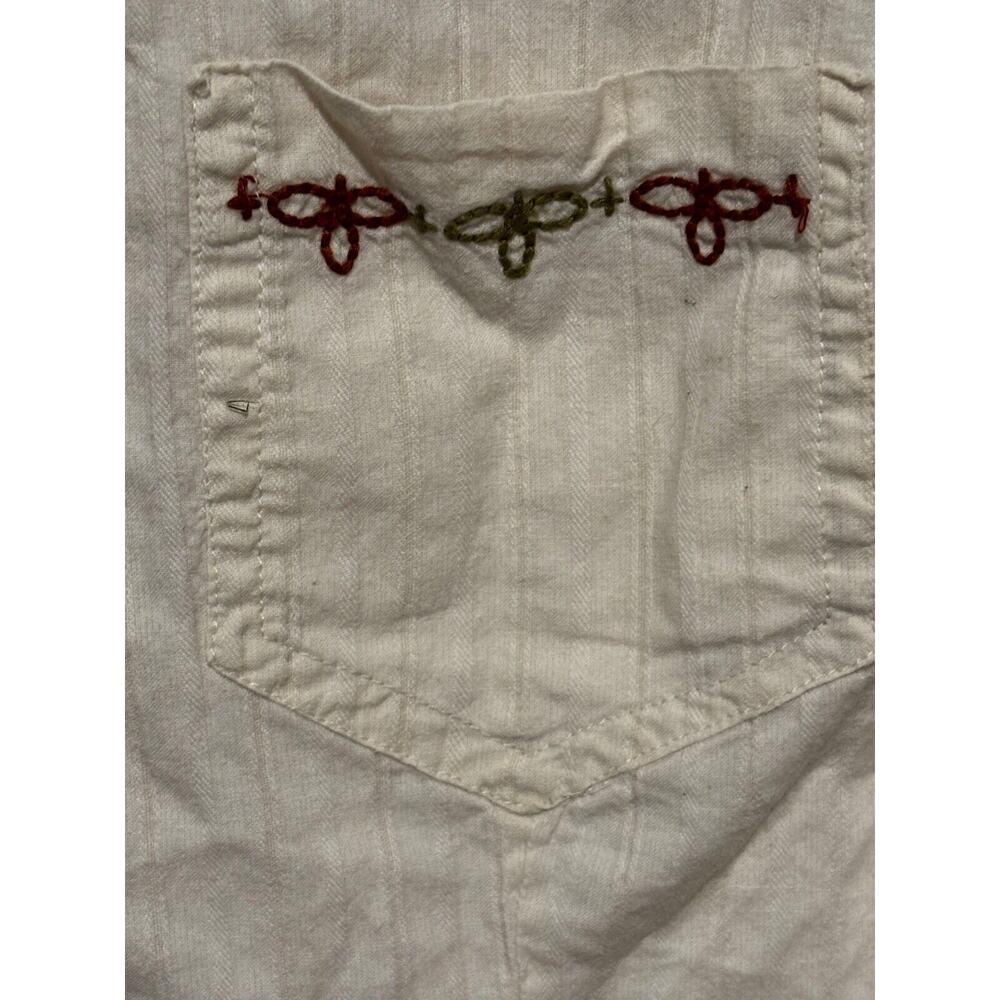 Vintage Bill Blass women XL Cream Button Down Embroidered top Cowgirl‎ boho work - Picture 4 of 9
